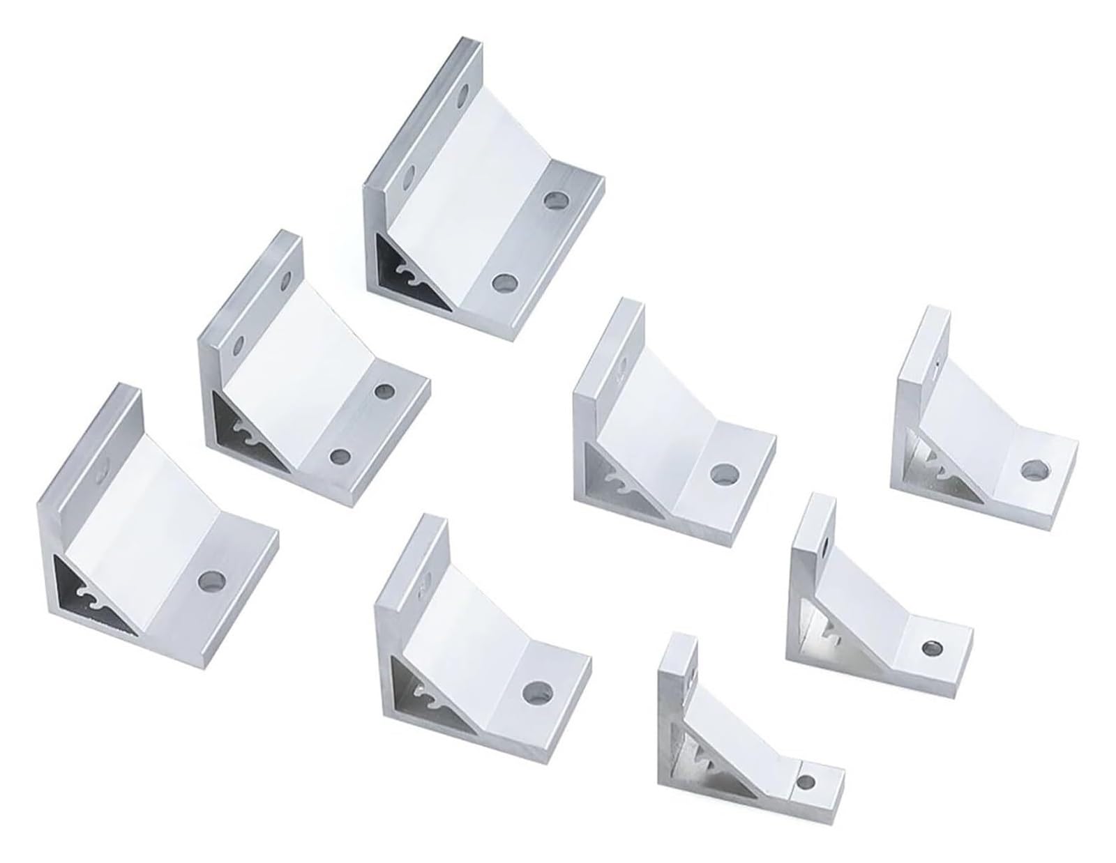 Voplivat 4545-2Holes Aluminium Profile Brackets 4Pcs 90 Degree Multiple Sizes Corner Angle Bracket Joint