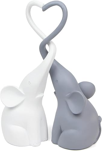 Miniatura 1 de Chengfan 2 estatuas de elefante amoroso par de figuras de elefante para decoración del hogar linda escultura de animales para decoración del hogar