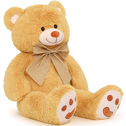 Morismos 47”Teddy Bear Stuffed Animal,Giant Teddy Bear For Girlfriend,Big Teddy Bear Plush Toy,Large Teddy Bear Gift For Girl,Mommy Or Boy, Valentine’s Day,Birthday,Christmas,Brown Bear,Huge Bear #TOP7