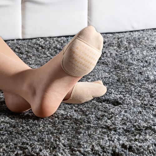 Image of YUXIANLB Ball of Foot Cushion Socks, Women's Toe Cover with Padding, Toe Topper Socks