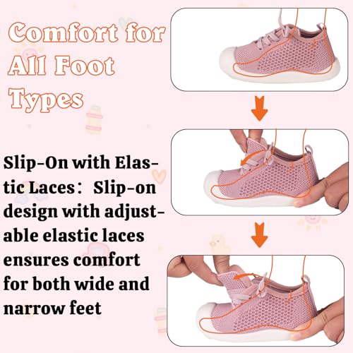 Baby Girl&Boy Toddler First Walking Shoes 6-12 Months Size 3 Black Barefoot Slip On Wide Toe Box Shoes Soft Footmates Casual Tennis Indoor Flexible Learning to Walk Rubber Sneakers2