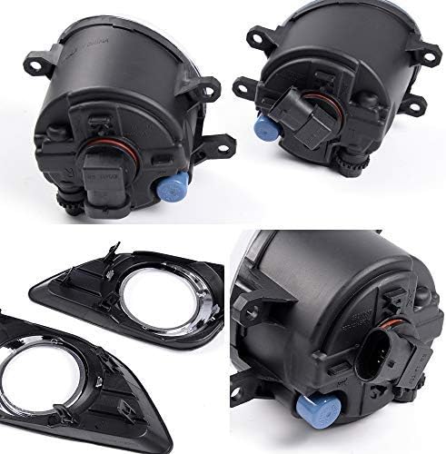 New Front Bumper Fog Light, Driver And Passenger Side Compatible For Toyota Camry 2010 2011 Fog Lamps Kit W/Switch + Bulb +Bezel