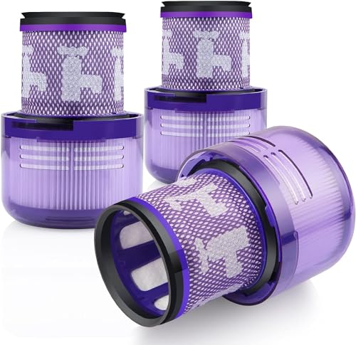 V11 Vacuum Filter Replacement for Dyson Cyclone Absolute Motorhead Animal Total Clean, Compatible with Dyson No. 970013-02 Filter Parts, Washable Reusable 3 Pack