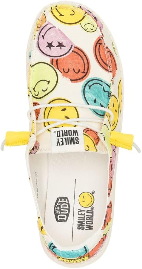 Amazon.com | HEYDUDE Wendy Smiley Cream/Multi, Womens Shoes