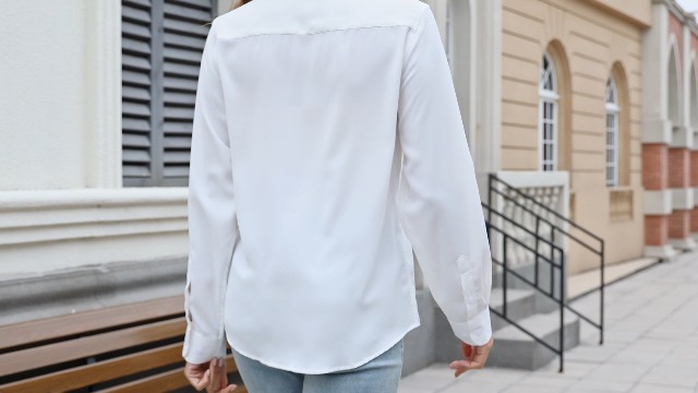Stamain White Dress Shirts Women Button Down Long Sleeve Shirt Regular Fit Formal Business Work Collared Blouses Wrinkle Free Button Up Ladies Tops at Amazon Women's Clothing store