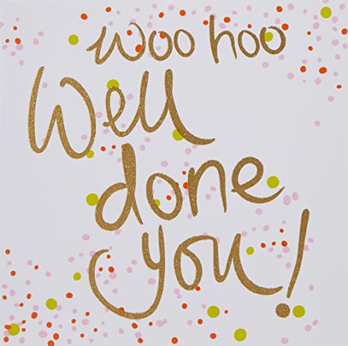 Piccadilly Greetings Luxury Beautiful Contemporary Woo Hoo Congratulations Card - 160 mm sq - Koko Designs KL002 White