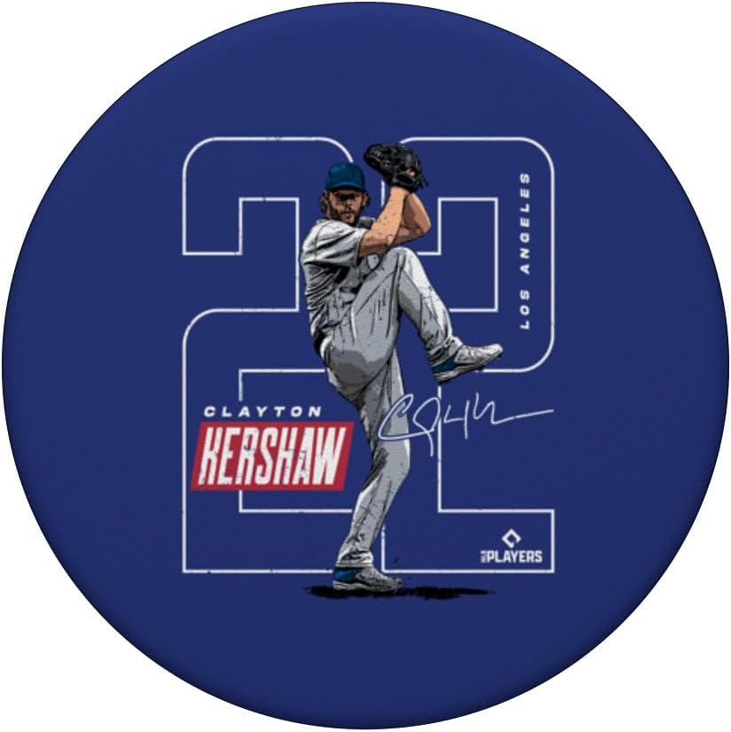 Clayton Kershaw | Los Angeles MLB Player League | MLBKER4040 PopSockets Adhesive PopGrip