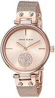 Anne Klein Women's Premium Crystal Accented Mesh Bracelet Watch, Rose Gold, AK/3000RGRG