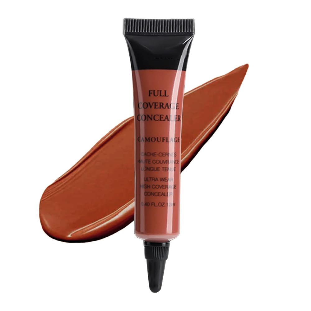 Under Eye Concealer for Women, 24 Hour Orange Red Full Coverage Brightening Concealer for Dark Circles Fine Lines Redness & Discoloration, Waterproof Foundation Color Corrector, 02