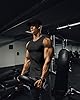 PINSPARK Men's Tank Top Sleeveless T-Shirt Breathable Muscle Shirts Slimming Bodybuilding Vest Quick Dry Gym Fitness Tops Ribbed Vests Tight Undershirt Black S #4