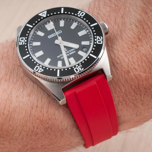 Image of StrapHabit Quick Release Deployant Rubber Watch Strap For Large and Small Wrists - Women and Men - Band FKM Deployment 19mm, 20mm, 21mm, 22mm