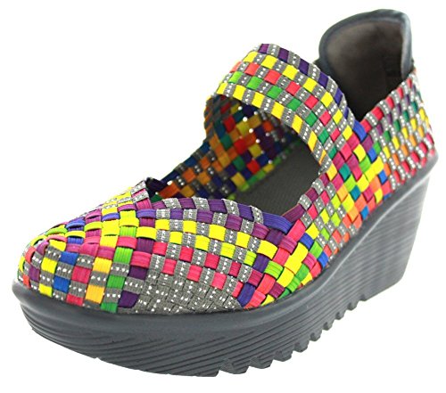Bernie Mev Womens Lulia Wedge Multi Size 37 #TOP6