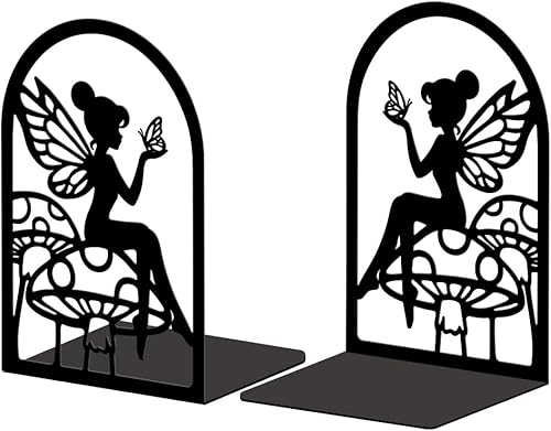 Miniatura 20 de Peacoblue Sujetalibros de metal para estantes, moderno, creativo, resistente, sujetalibros de estudio, soporte para estante de escritorio, 5.3 x 4.3