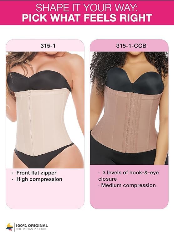 Salome 315-1 Women Colombian Zipper Body Sculptor Waist Trainer Cincher Trimmer - Image 3