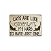 Panneau en métal avec inscription « Cats are Like Chocolate Cats and Humans are Good Friends » pour chambre à coucher, club, fête, café, salle de jeu, bibliothèque, zoo, 20,3 x 30,5 cm