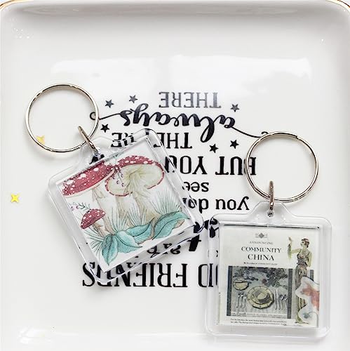 Image of BetterJonny 20Pcs Acrylic Picture Keychain Blanks in Clear Acrylic Picture Frame Keyrings