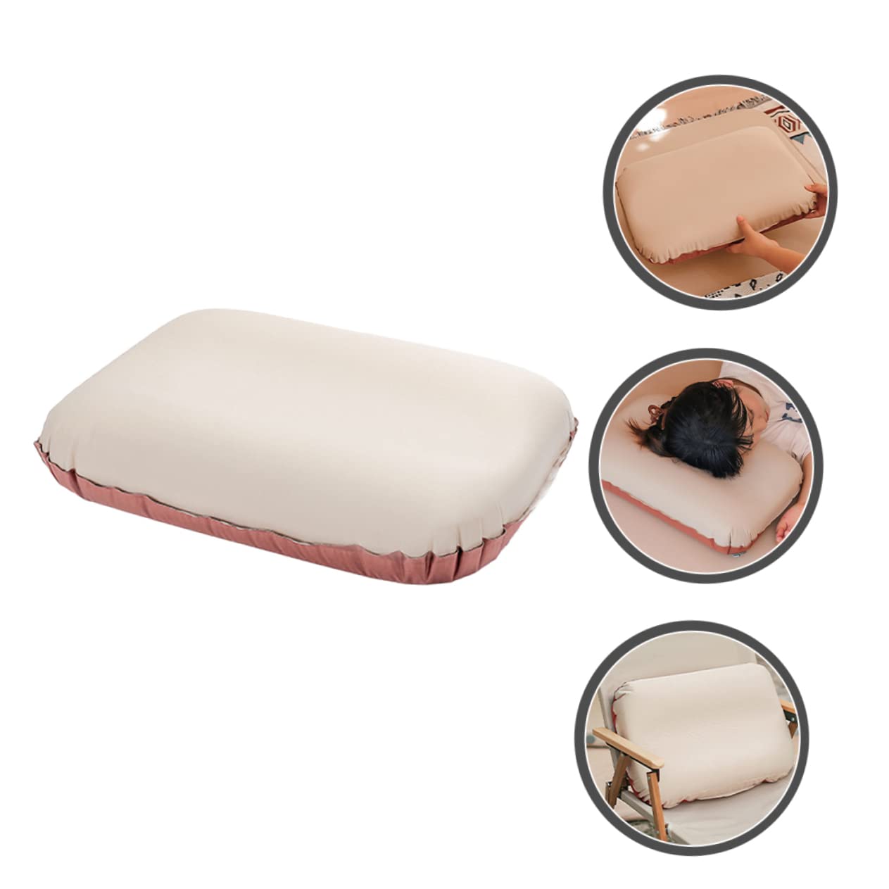 TOYANDONA Oreiller de Voyage D'extérieur Gonflable, Mousse et Polyester Pongee, Hauteur Réglable, Facile à Gonfler Dégonfler, pour Camping et Vacances