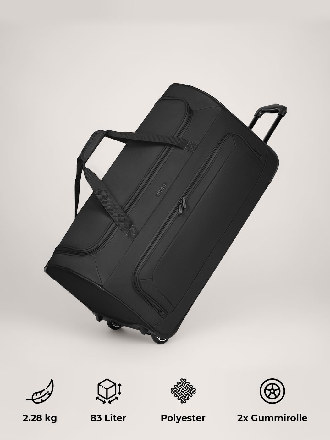 REDOLZ große L Trolley-Reisetasche mit Rollen 71 cm 81 Liter