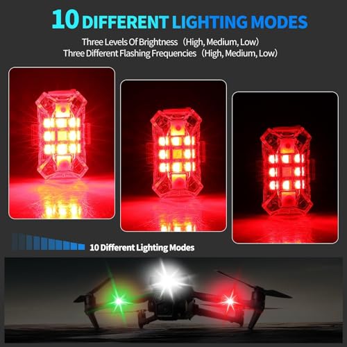 Luz estroboscópica dron impermeable anticolisión recargable para Mini 4 Pro 3