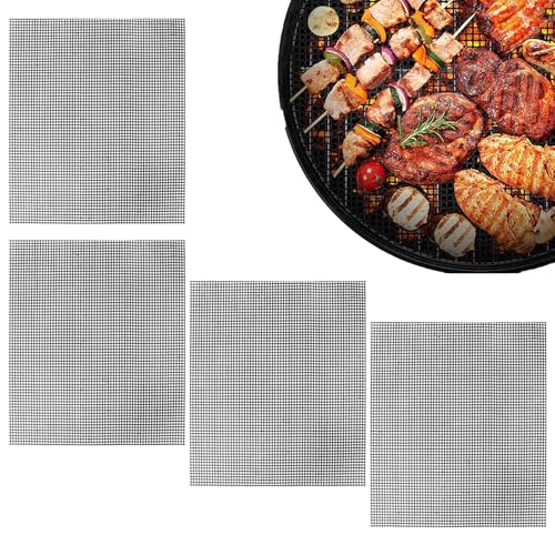 40 X 30 Cm Grillmatte FüR Gasgrill,4 Schwarze Antihaftfolien...