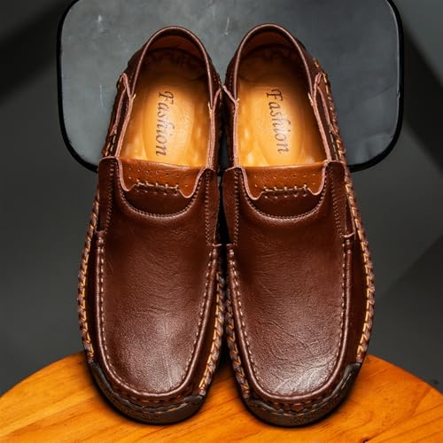 Men Slip On Orthopedic Leather Work Loafers Casual Arch Support Outdoor Walking Shoes Comfortable Lightweight Driving Flat Dress Shoes for Men4
