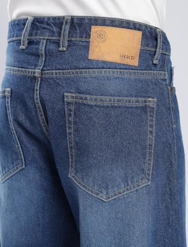 Image of INKD Men's Relaxed Fit Jeans - 100% Cotton | Jeans for Men | Mid-Rise | Pants for Men | Comfortable Dailywear