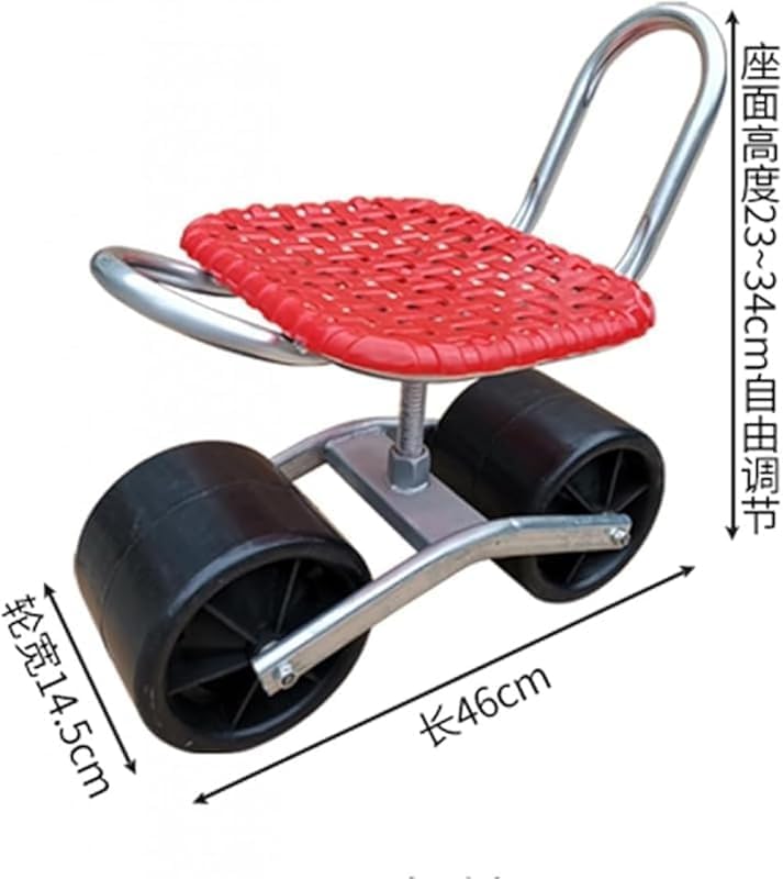 AZIEBAY 温室用キャスター付きガーデンスツール レイジーカートガーデンチェア 360度回転シート 高さ調節可能、多機能、多シー