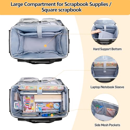 Trunab Rolling Scrapbook Tote Grey
