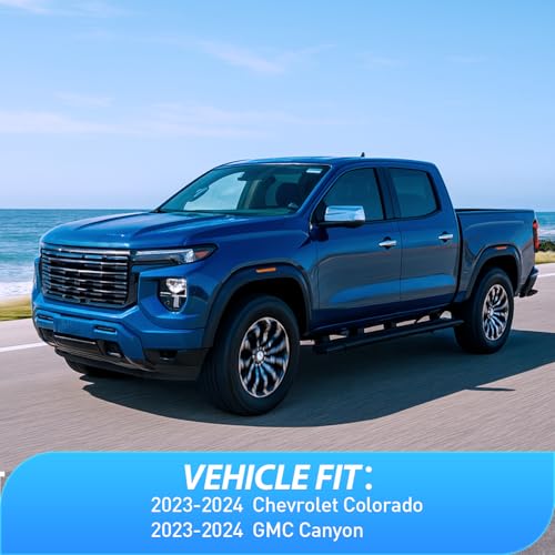Image of Nilight Tape-On Window Visors for Chevy Colorado GMC Canyon 2023-2026, 4PCS | Fits 2023 2024 2025 2026 Chevy Colorado GMC Canyon Crew Cab, Not for AT4X or ZR2, Smoke Rain Guards for Truck Trips