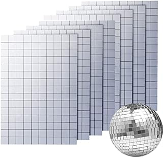 PP OPOUNT 1200 Pieces Self-Adhesive Mosaic Tiles Square Glass Mirrors Mosaic Tiles Mirror Mosaic Stickers for DIY Craft Decoration, 1 x 1 cm