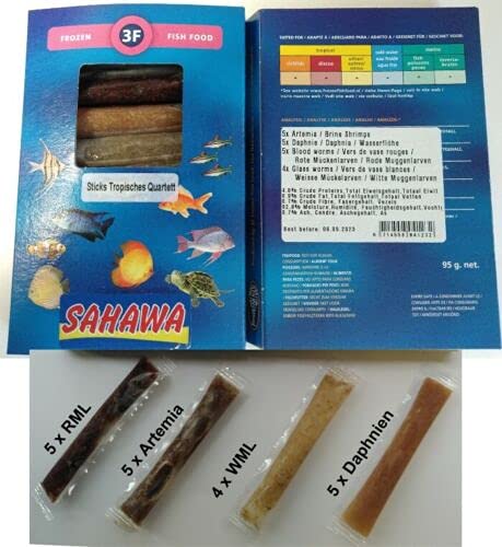 Neu!!!Sahawa® blau Fischfutter, Frostfutter,5X 100g Brutto im Blister Rote Mückenlarven