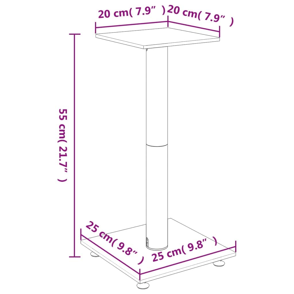 Pedane per Casse 2pz Nero Vetro Temperato Design a 1 Pilastro,Dispositivi elettronici,o,Accessori o,Accessori per Altoparlante,Supporti per altoparlanti-51808