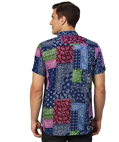Image of Venisa Men's Cotton Blended Printed Casual Shirt