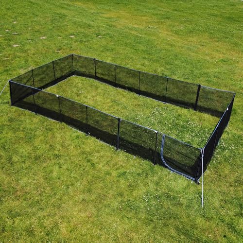 your GEAR Mobiler Hundezaun 4m für Camping & Garten – Robustes Textilene-Mesh 90 cm hoch – Endlos erweiterbar & wetterfest – Komplettset inkl. Stangen & Tasche