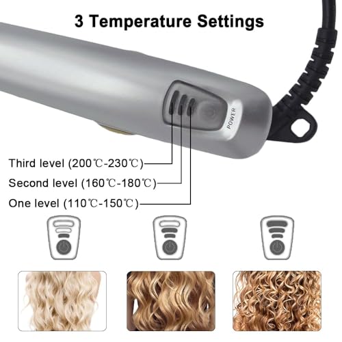 Modelador de cachos para cachos e alisamento, modelador de cabelo 2 em 1, ferro giratório liso, ferr