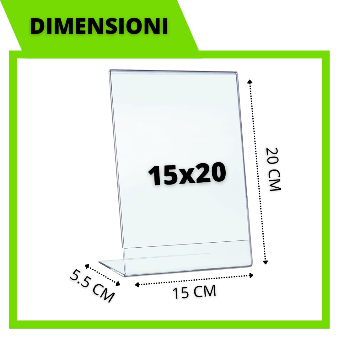 Marco Acrílico Base L Expositores Plexiglás PAJADA - Pack 2 Unidades |  15x20 Cm | Transparentes | Base Estable | Para Menús, Precios O Fotos Porta  Menú Restaurante Base L, image size:1080x1080