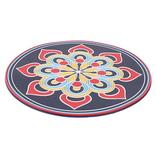 TOPPERFUN Meditation Sound Bowl Pad Prints Rounded Bowl Buddhist Religious Cushion Pad, Assorted Color, 16.5x16.5cm