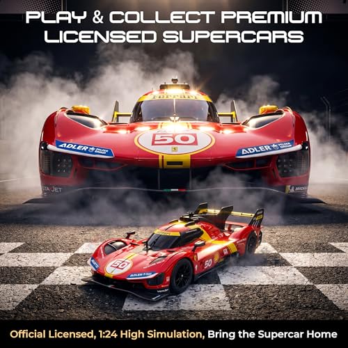 Image of BEZGAR Licensed Ferrari 499P 1:24 Scale RC Remote Race Car Toy for Boys