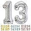 Ponmoo Foil Palloncini Numeri 50 Argento, Gigante Numero 0 1 2 3 4 5 6