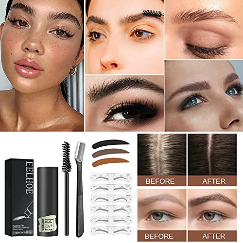 Wenkbrauwmake-upset Wenkbrauwmake-upset Wenkbrauwstempel One Step Brow Stamp Shaping Kit Herbruikbare wenkbrauwset Set… - Image 3