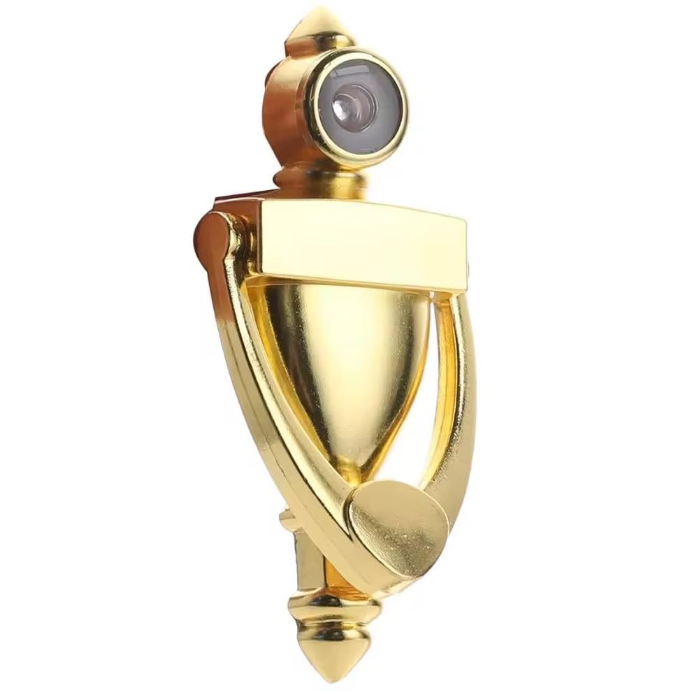 CEENAZ Traditional Door Knocker with Built-in Door Viewer and Matching Over-The-Door Wreath Hanger - Image 2