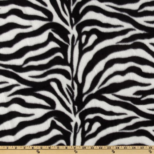 Baum WinterFleece Black/White Zebra, Fabric by the Yard