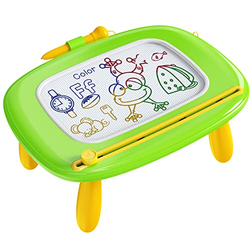 Image of Bravokids Kids Magnetic Drawing Doodle Board - Sturdy Toddler Educational Learning Toy for Boys & Girls, 1-3 Years (Green Classic Version)