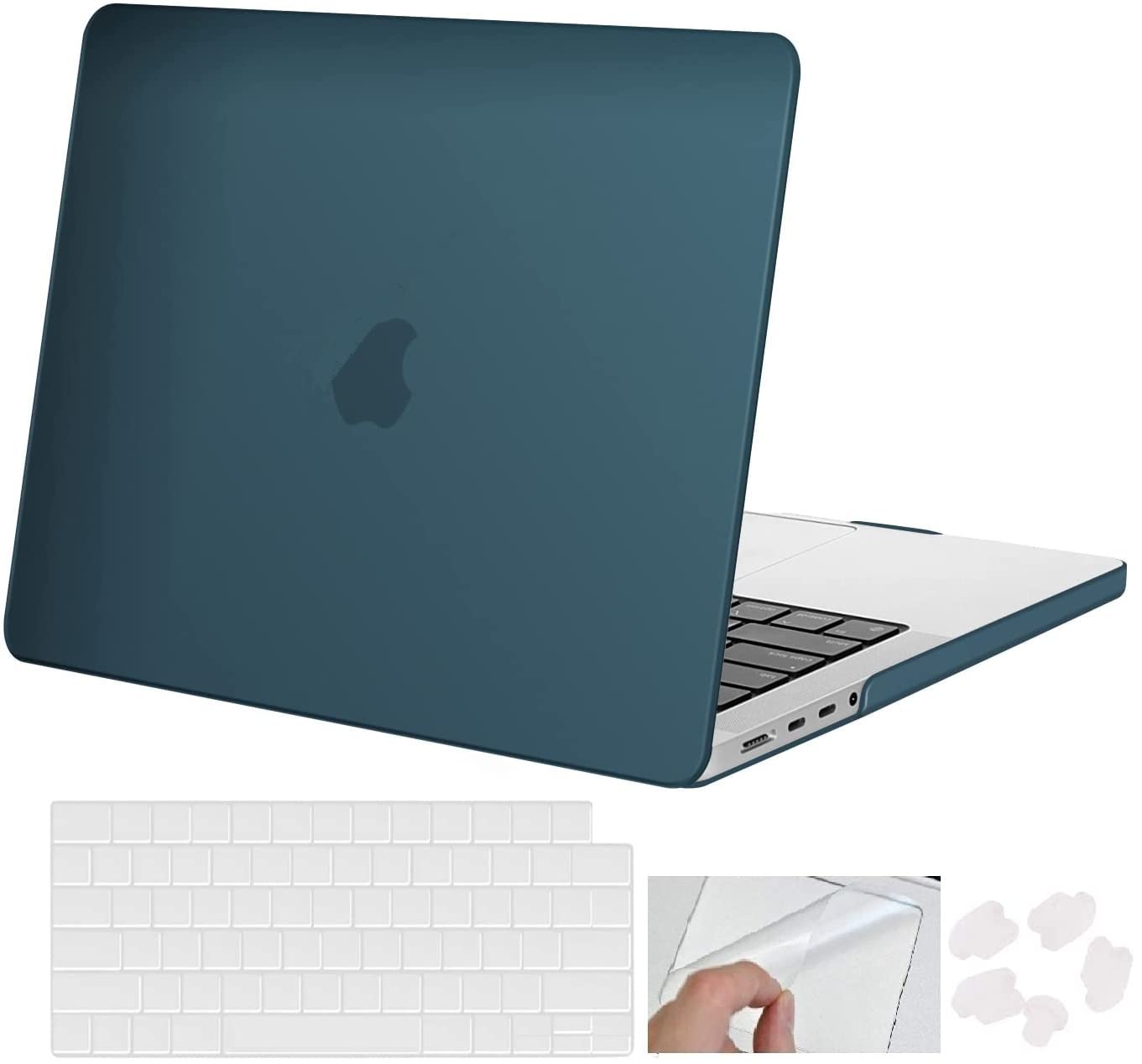 SwooK Case for M2 MacBook Pro 13 inch with/Without Touch Bar Plastic Hard Shell Case Cover with Keyboad Dustplugs TrackPad (Deep Green)