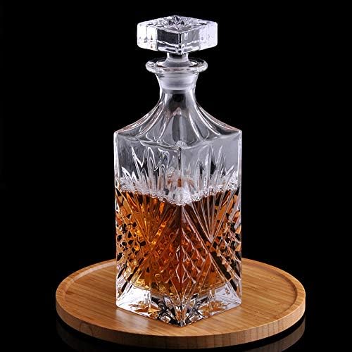 Miniatura 4 de Decantador de vidrio con tapón geométrico hermético, decantador de whisky para vino, bourbon, brandy, licor, jugo, agua, enjuague bucal, vidrio