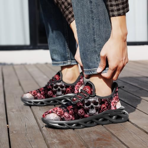 Image of DLWKIPV Men Running Shoes Men's Tennis Shoes Lightweight Breathable Fashion Sneakers Non Slip Workout Gym Shoes for Running