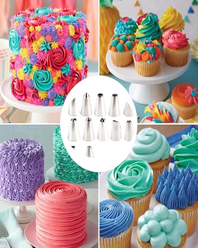 Image of 24PCS Piping Bags and Nozzles, Piping Bags with Nozzles Set, Piping Bags and Nozzles, Professional Cake Decorating Set, Piping Bags with Nozzles Set for Baking & Pastry