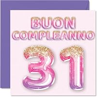 GIF Animata per il 31° Compleanno con Torta e Sfondo di Rose - Scarica