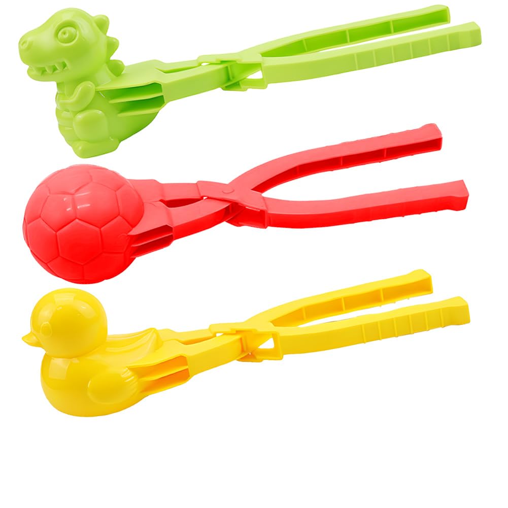 Snowball Maker Toys Boys Snowball Mold Maker Kids Snowball Maker Clips Girls Dinosaur Duck Football Shape Outdoor Winter Snowball Fight Maker Tool Clip Xmas Stocking Fillers