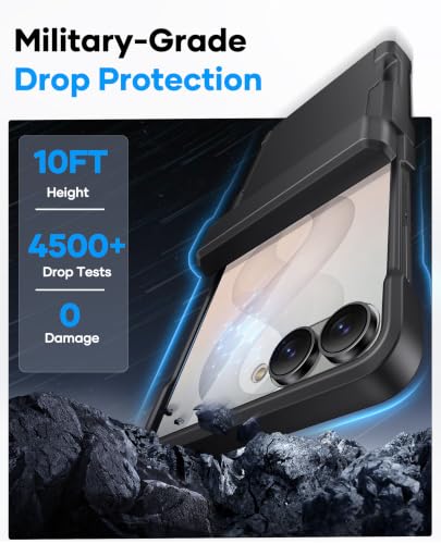 Image of ASAFCASE for Samsung Galaxy Z Flip 8 Case Wallet, Hinge Protector, Black | Rugged Card Holder (2-3 Cards), Outer Screen Protector, Military Drop, Shockproof Hard Phone Case for Samsung Galaxy Z Flip 8